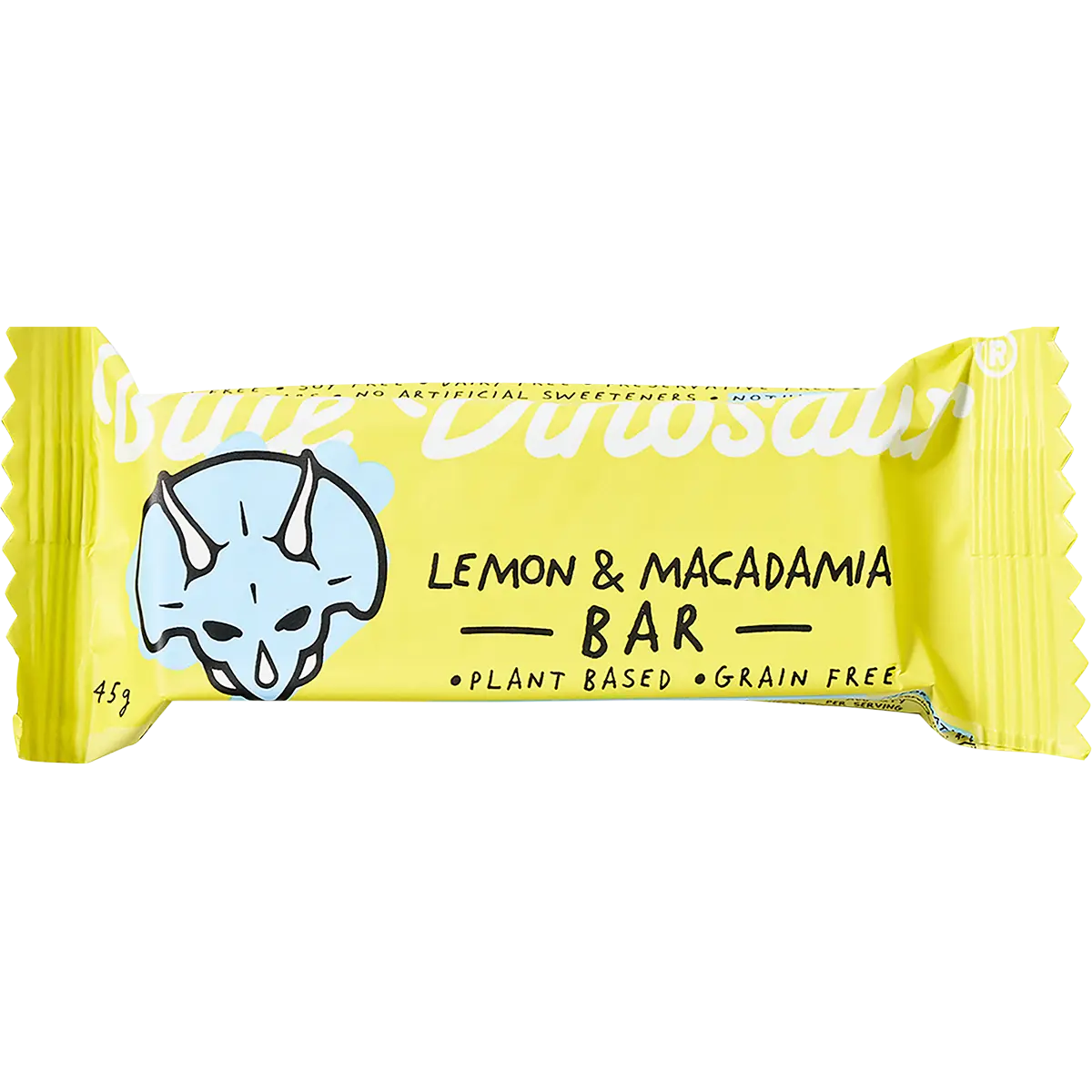 Blue Dinosaur Lemon & Macadamia Snack Bar 12x45g — official product image