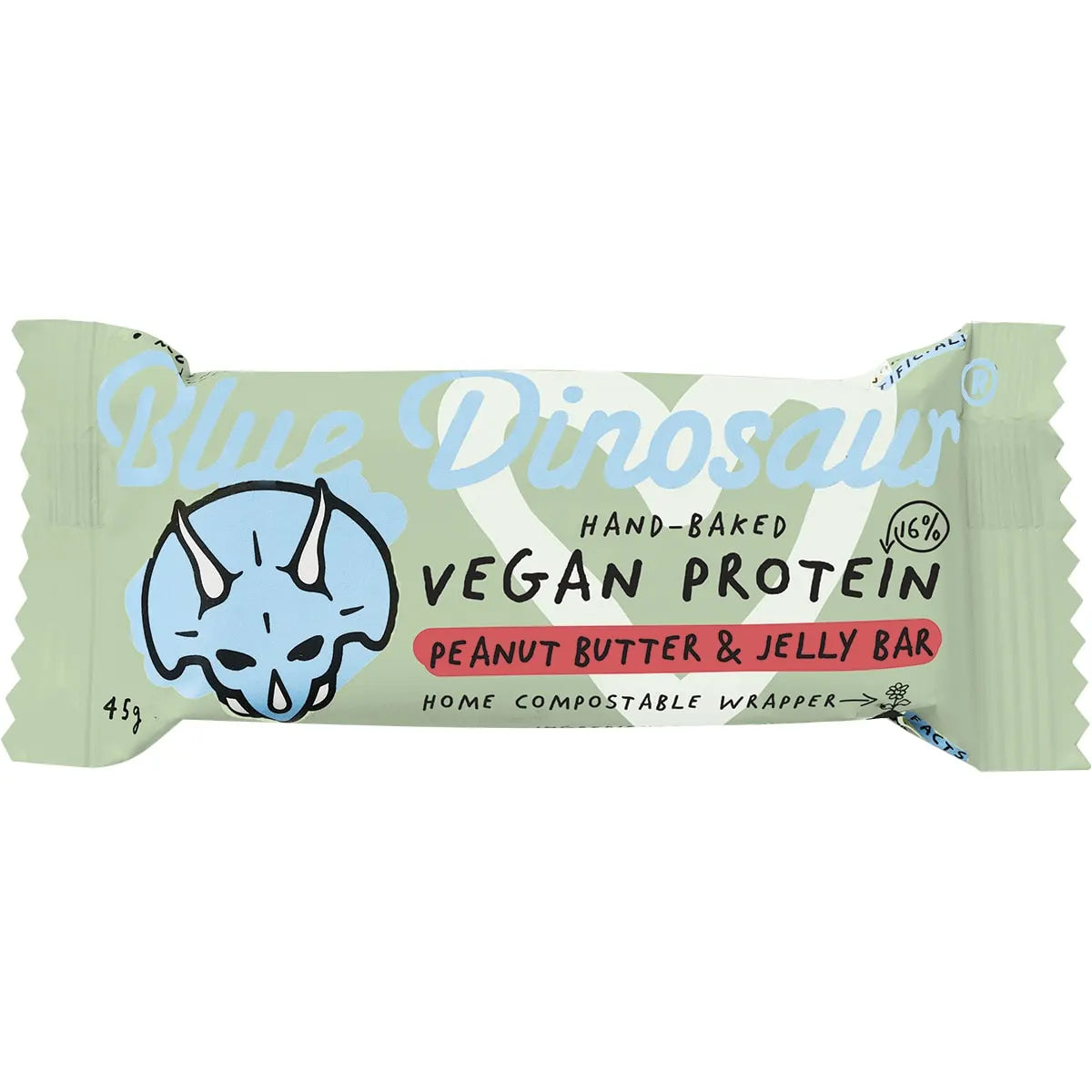 (Clearance - BBD 28/09/24) Blue Dinosaur Hand-Baked Vegan Protein Bar Peanut Butter & Jelly 12 x 45g