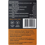 Buderim Ginger Bioactive + Nausea Relief Capsules — back pack image (UHP)
