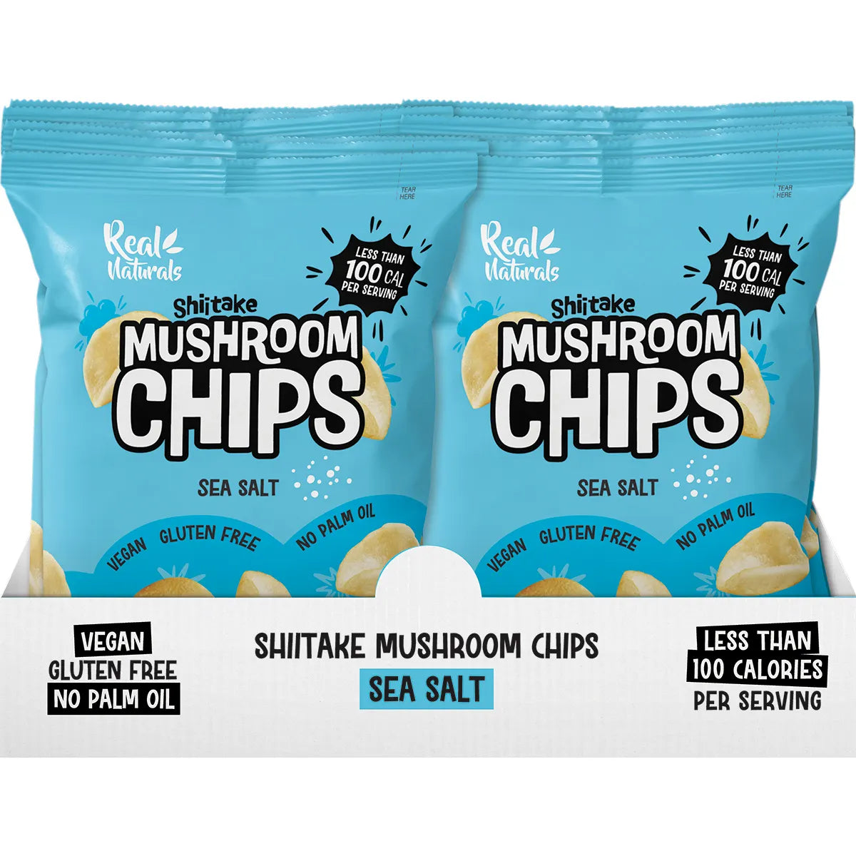 Real Naturals Shiitake Mushroom Chips Sea Salt 12 x 32g