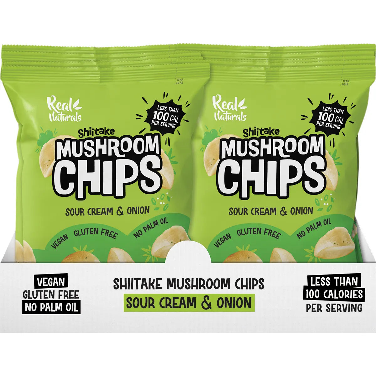 Real Naturals Shiitake Mushroom Chips Sour Cream & Onion 12 x 32g