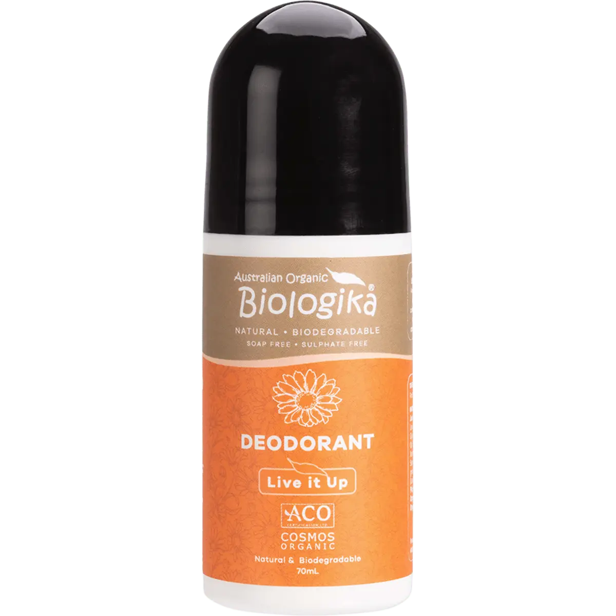 Biologika Roll-On Deodorant Live It Up 70ml — front pack image (UHP)