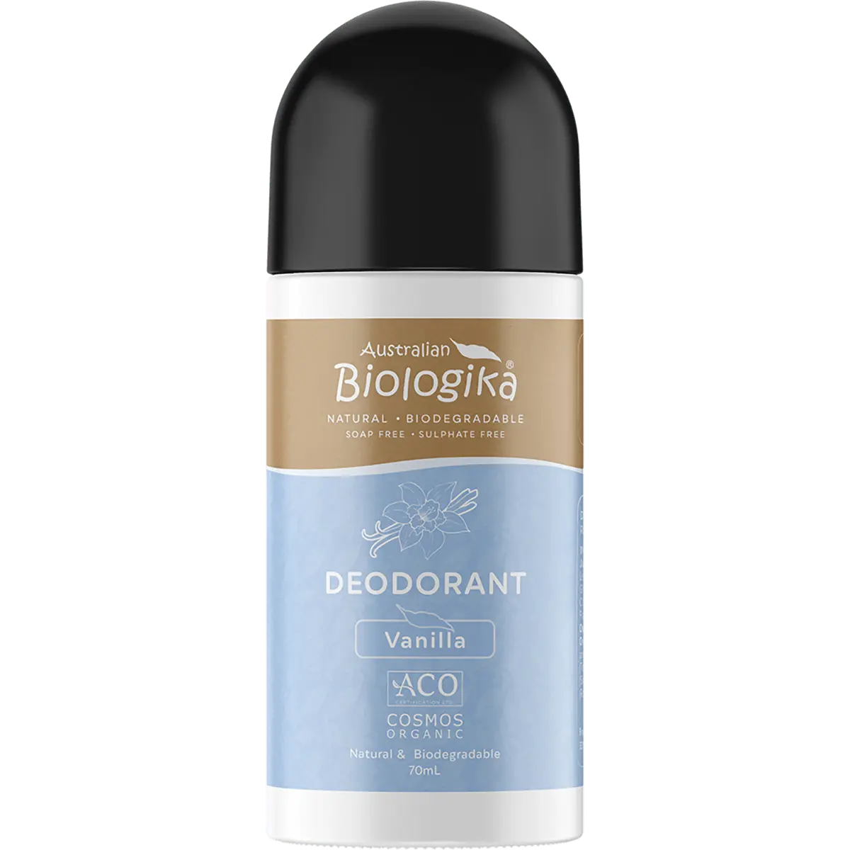 Biologika Roll-On Deodorant Vanilla 70ml — front pack image (UHP)
