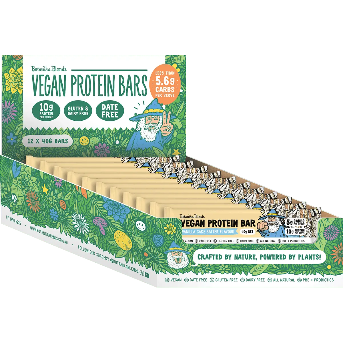 Botanika Blends Vegan Protein Bars Vanilla Cake Batter 12x40g additional display image