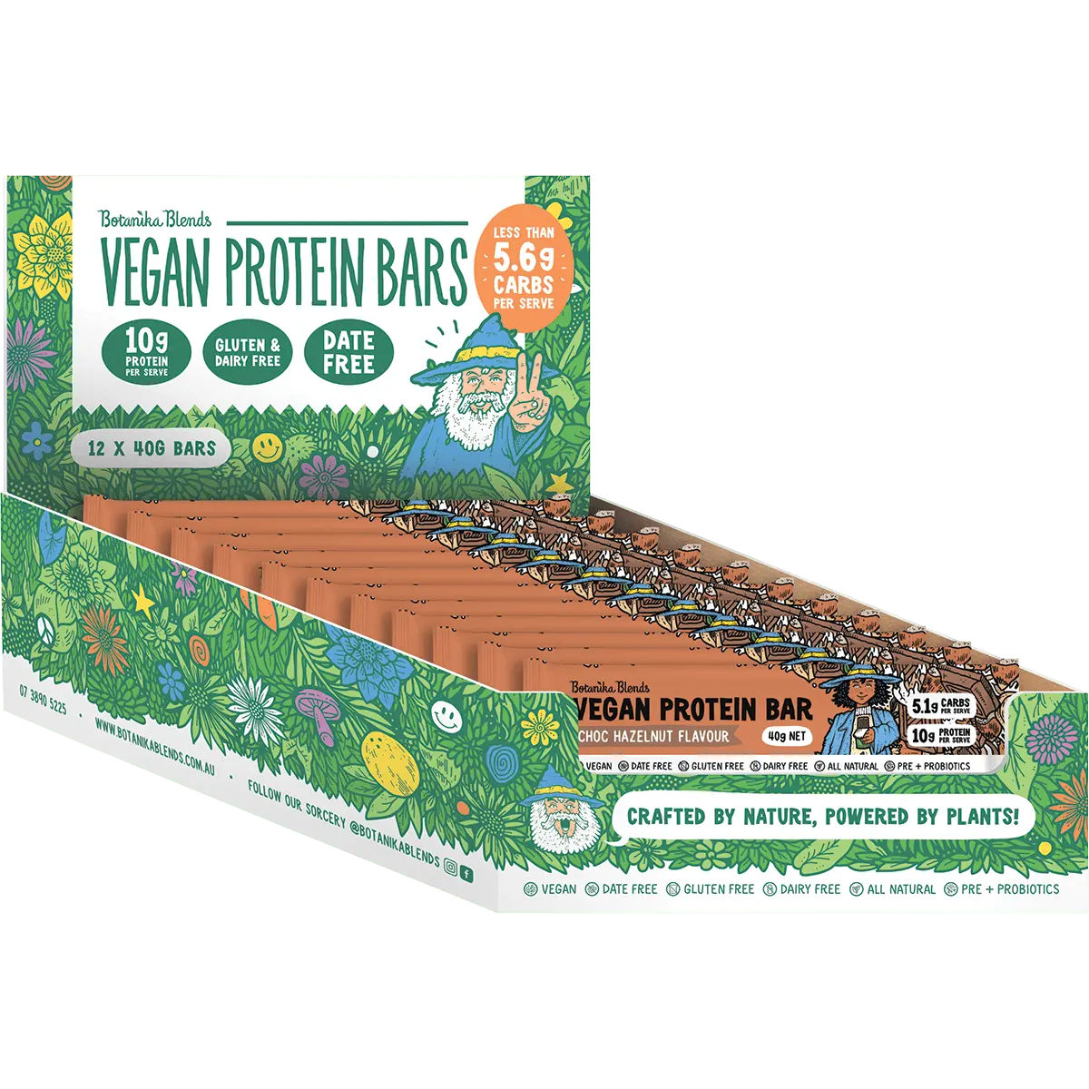Botanika Blends Vegan Protein Bars Choc Hazelnut 12x40g additional display image