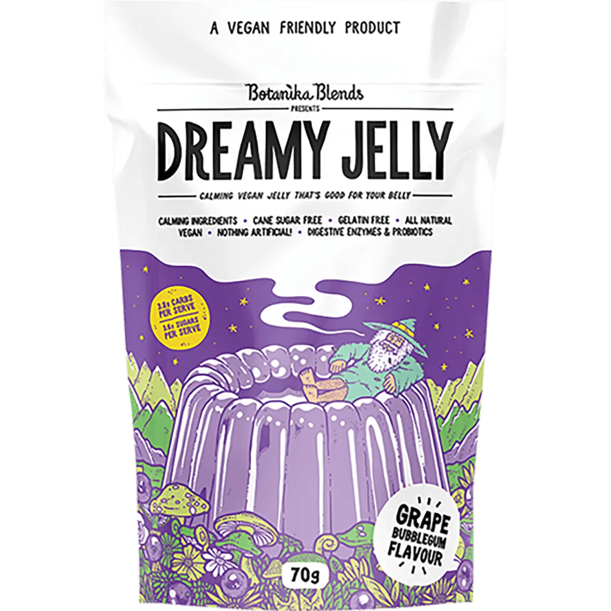Botanika Blends Dreamy Jelly Grape Bubblegum 70g — front pack image (UHP)
