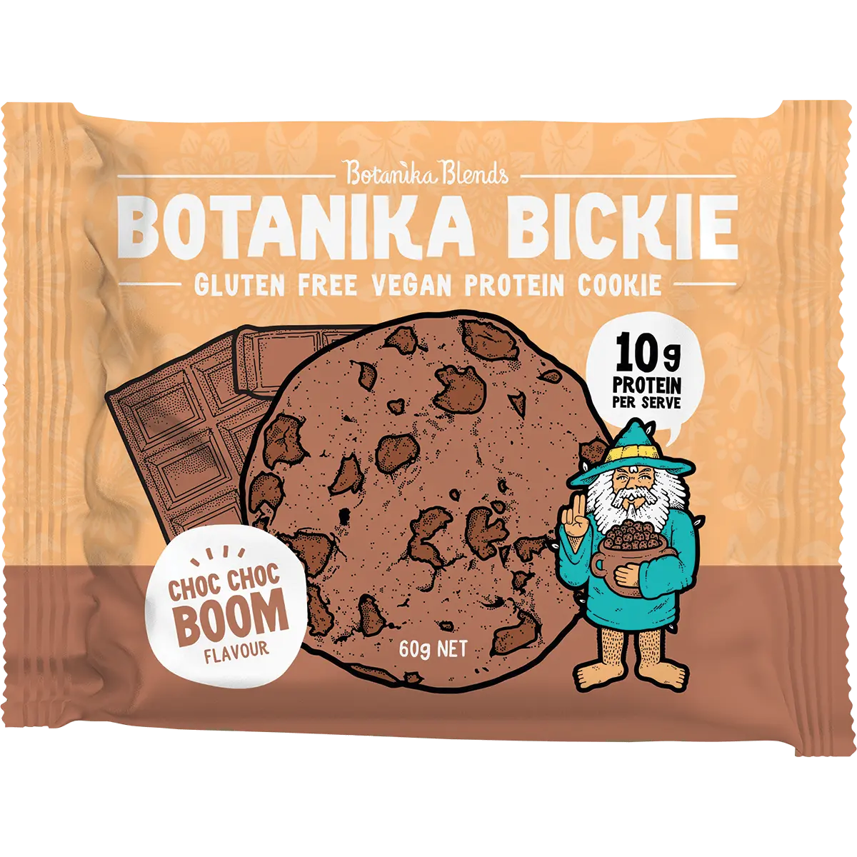 Botanika Blends Bickie Vegan Protein Cookie- Choc Choc Boom 12x60g front product image
