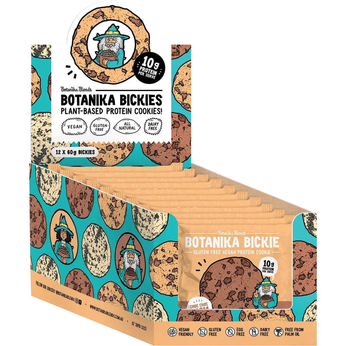 Botanika Blends Bickie Vegan Protein Cookie- Choc Choc Boom 12x60g additional display image