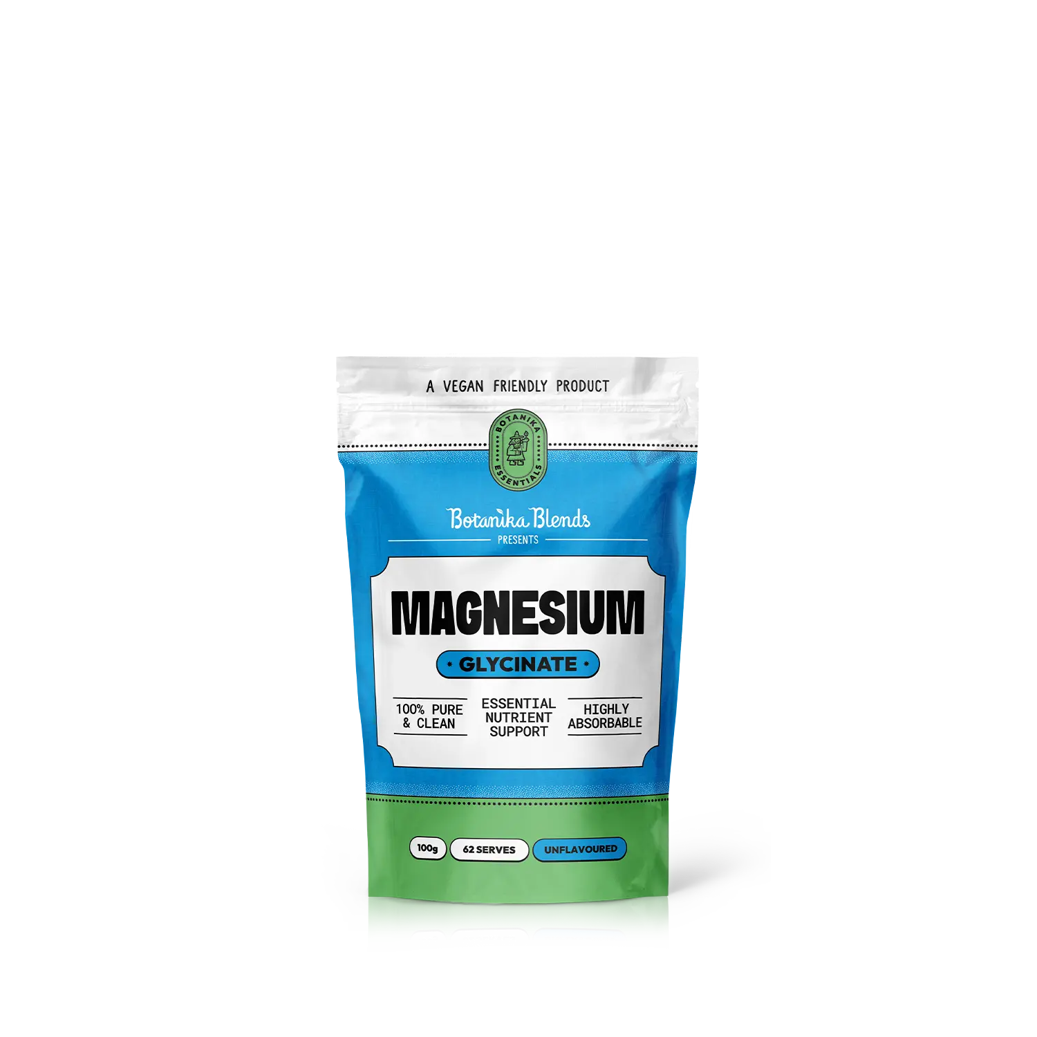 Botanika Blends Magnesium Glycinate 100g alternate official manufacturer pouch view