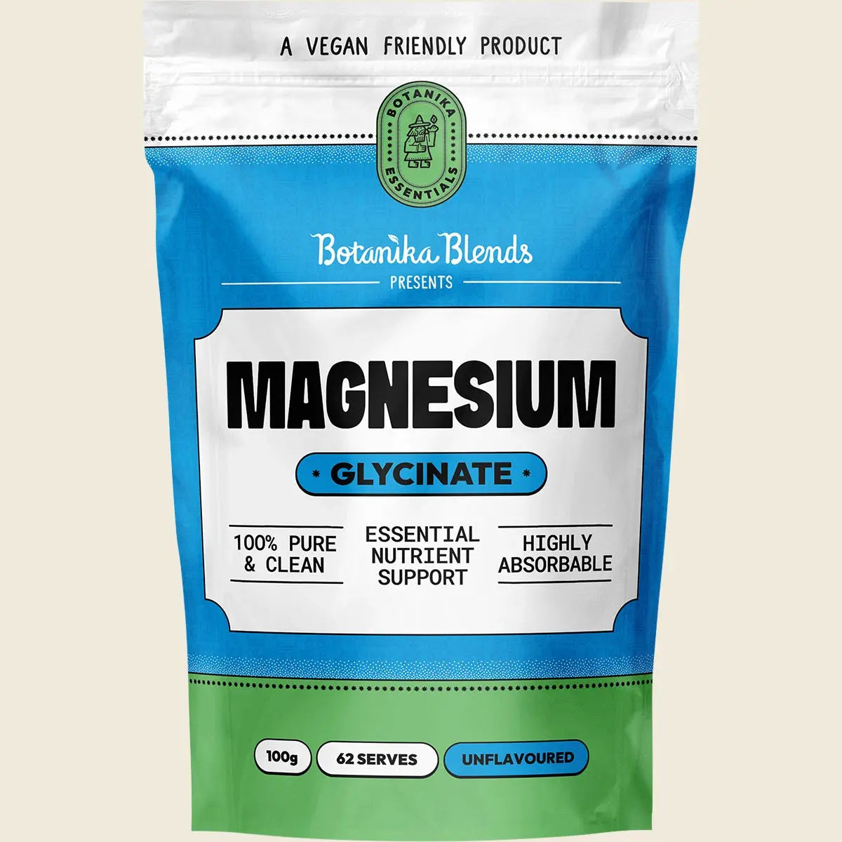 Botanika Blends Magnesium Glycinate 100g, verified original supplier pouch image