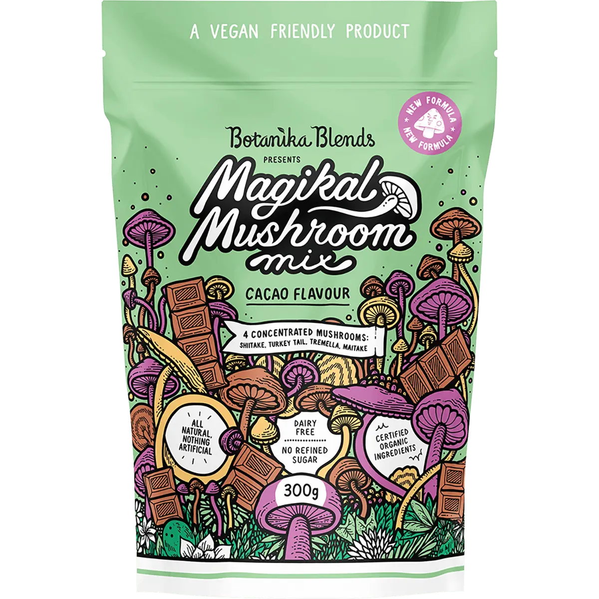 Botanika Blends Magikal Mushroom Mix Cacao 300g — front pack image (UHP)