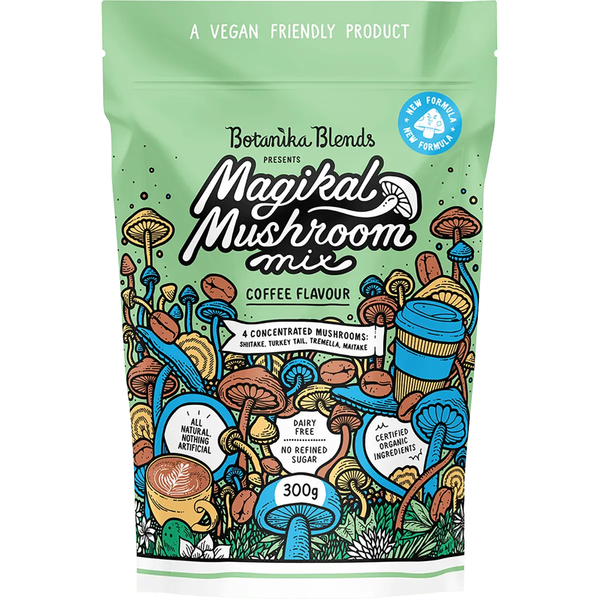 Botanika Blends Magikal Mushroom Mix Coffee 300g — front pack image (UHP)