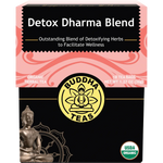Buddha Teas Organic Herbal Detox Dharma Blend 18 Sachets — front pack image (UHP)