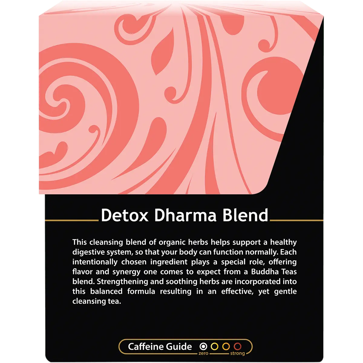 Buddha Teas Organic Herbal Detox Dharma Blend 18 Sachets — side pack image (UHP)
