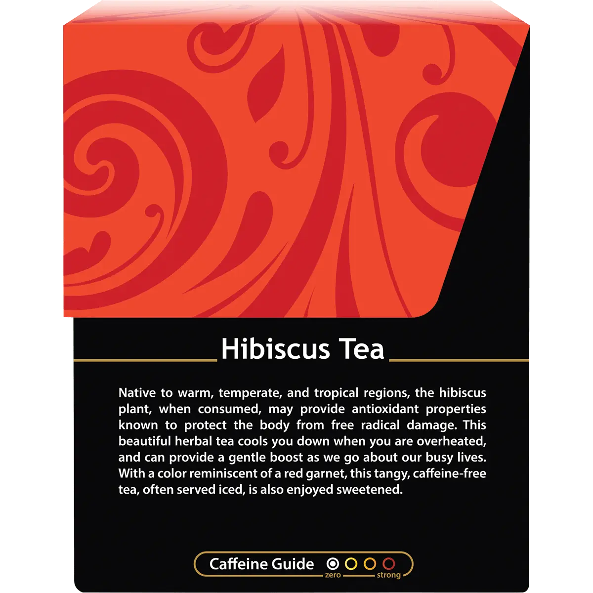 Buddha Teas Organic Herbal Hibiscus Tea 18 Sachets — side pack image (UHP)