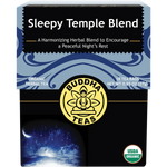 Buddha Teas Organic Herbal  Sleepy Temple Blend 18 Sachets — front pack image (UHP)