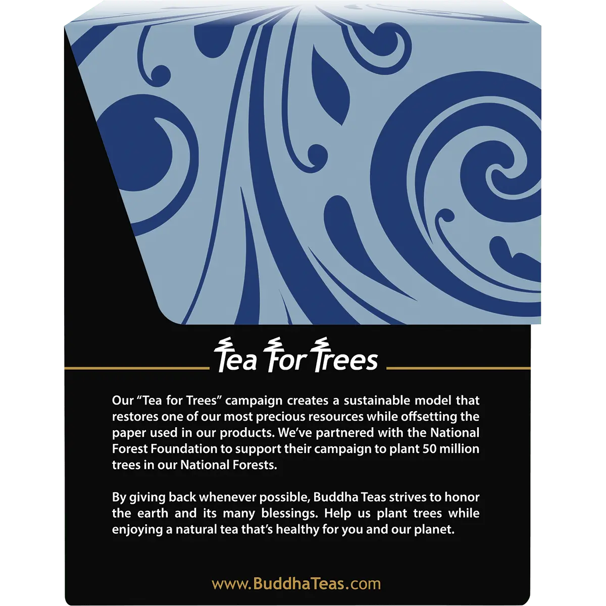 Buddha Teas Organic Herbal  Sleepy Temple Blend 18 Sachets — side pack image (UHP)