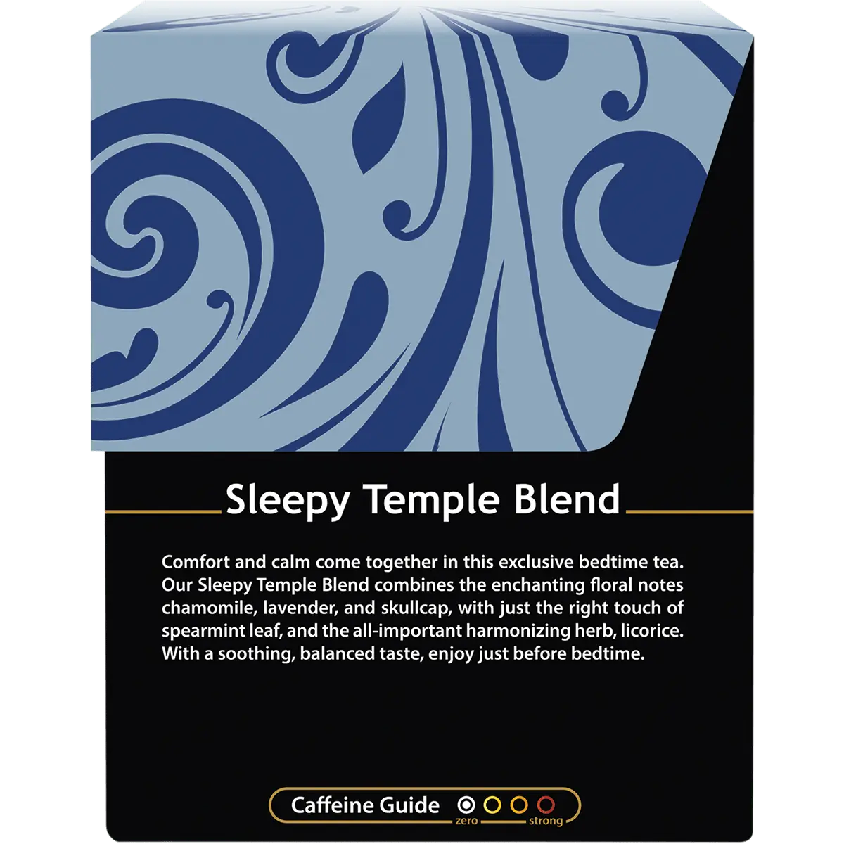Buddha Teas Organic Herbal  Sleepy Temple Blend 18 Sachets — side pack image (UHP)