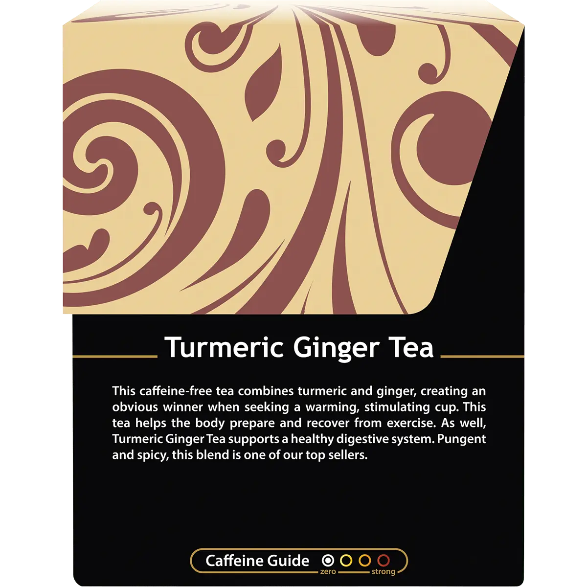 Buddha Teas Organic Herbal Turmeric Ginger Tea 18 Sachets — side pack image (UHP)