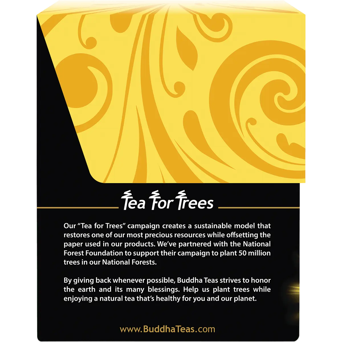 Buddha Teas Organic Herbal Tea Zen Cleanse Blend 18 Sachets — side pack image (UHP)