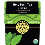 Buddha Teas Organic Herbal Holy Basil Tea (Tulsi) 18 Sachets — front pack image (UHP)
