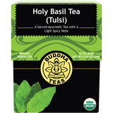 Buddha Teas Organic Herbal Holy Basil Tea (Tulsi) 18 Sachets — front pack image (UHP)