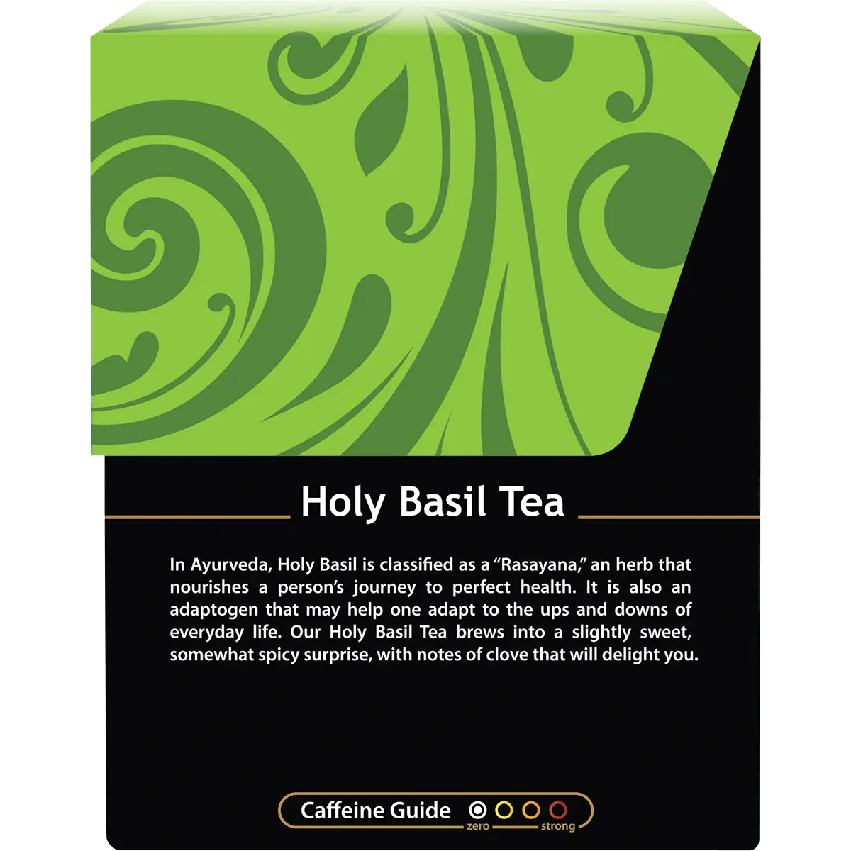 Buddha Teas Organic Herbal Holy Basil Tea (Tulsi) 18 Sachets — side pack image (UHP)