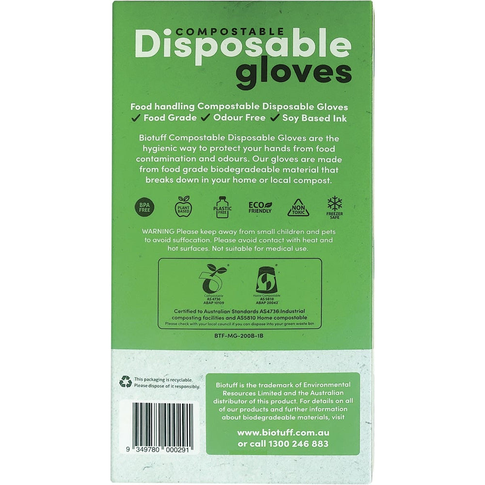 BIOTUFF Compostable Disposable Gloves