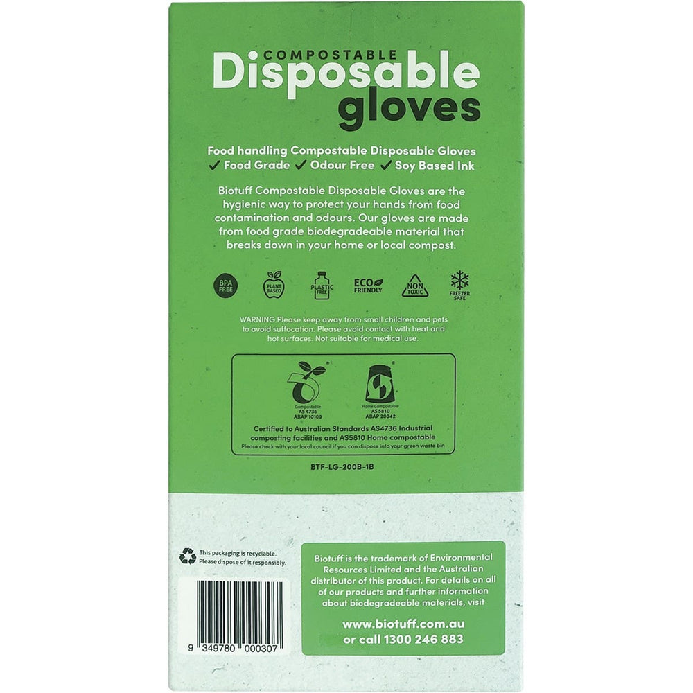 BIOTUFF Compostable Disposable Gloves