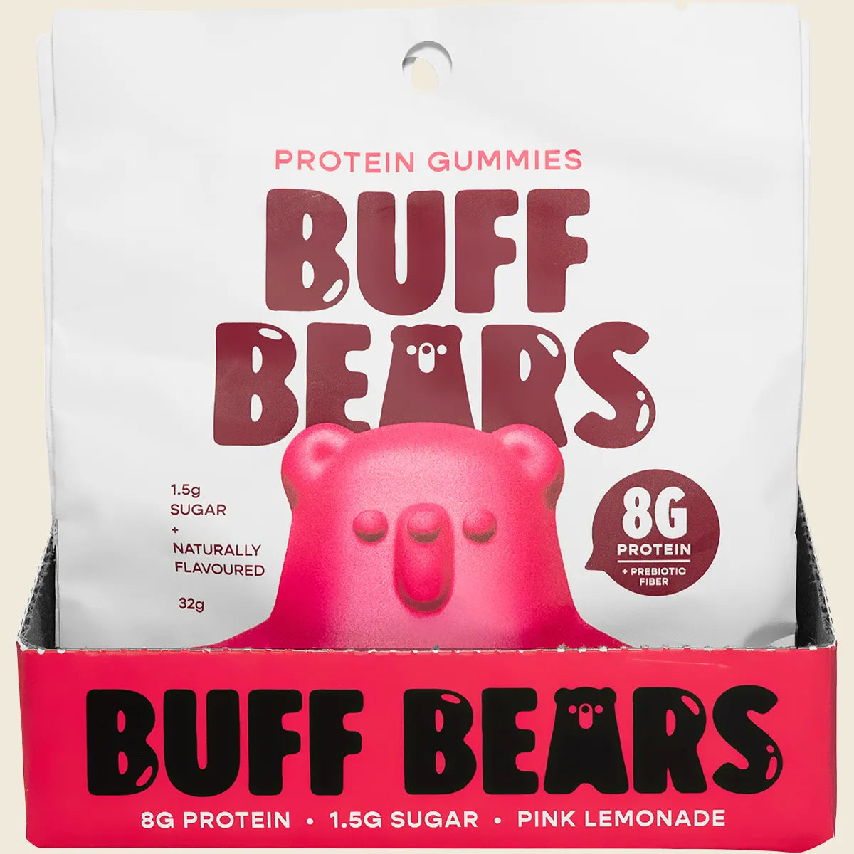 Buff Bears Protein Gummies Pink Lemonade 12x32g Buff Bears