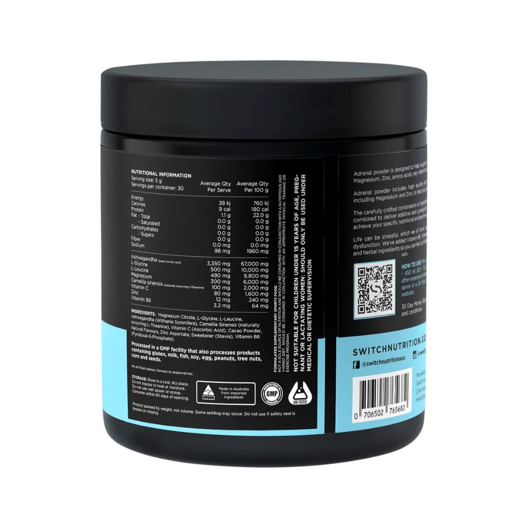 Switch Nutrition Adrenal Magnesium Support Formula Chocolate 150g