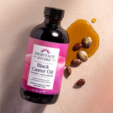 Heritage Store Black Castor Oil 237ml — official styled lifestyle image