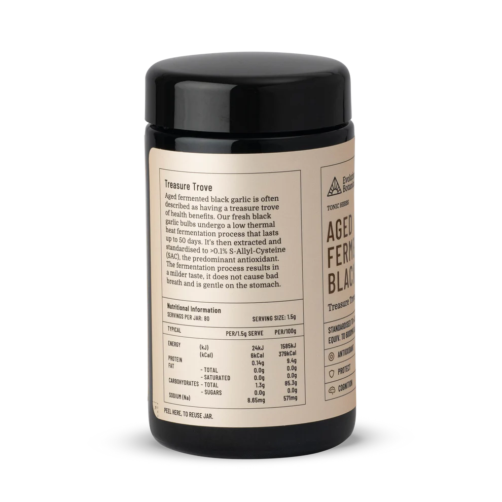 Evolution Botanicals Aged Fermented Black Garlic Powder 120g