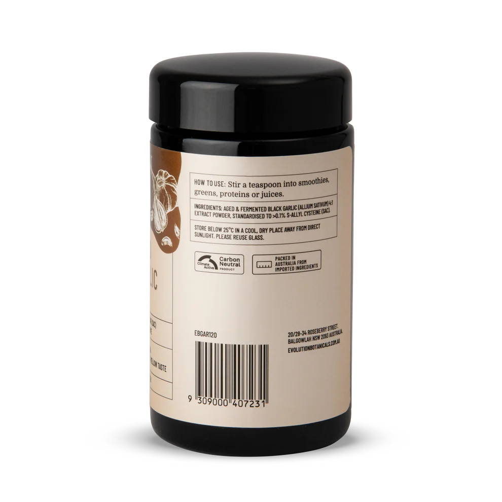 Evolution Botanicals Aged Fermented Black Garlic Powder 120g