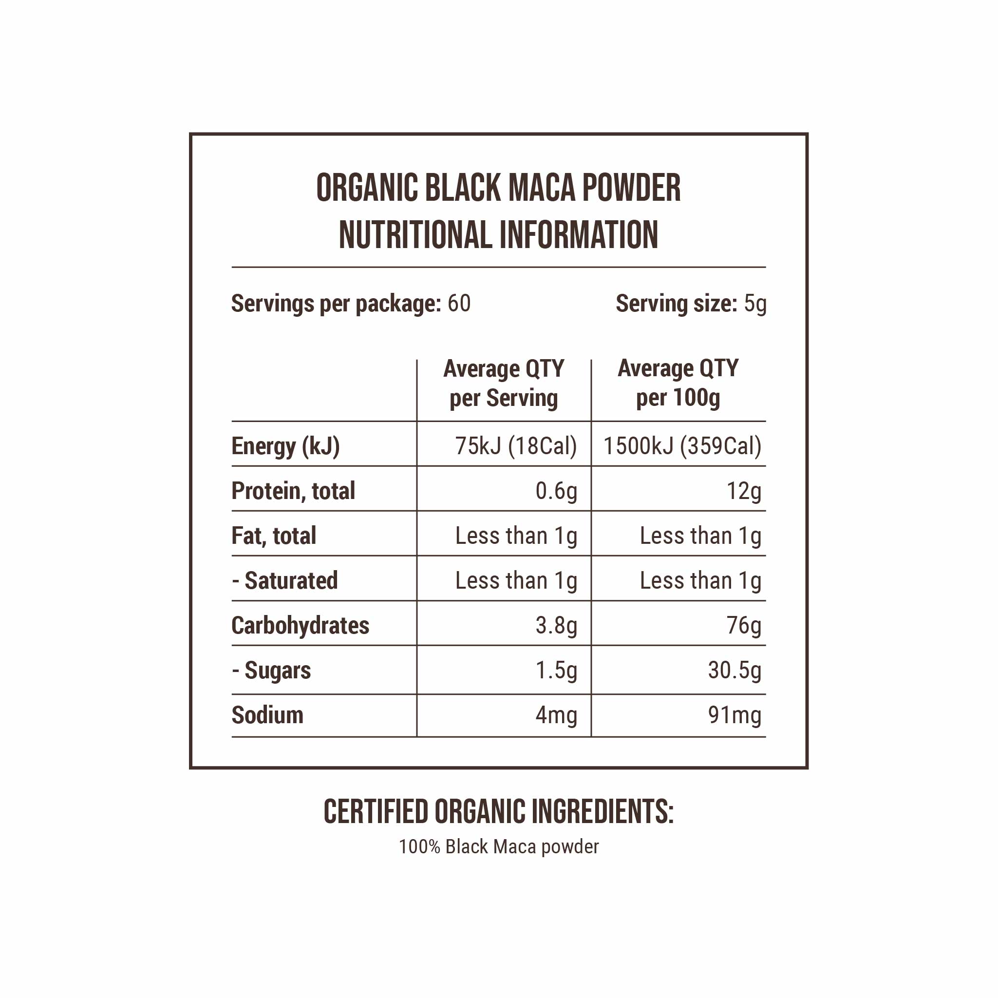 Healthy Llama Organic Maca Black Powder 300g