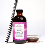 Heritage Store Black Castor Oil 237ml — official styled hair-care lifestyle image
