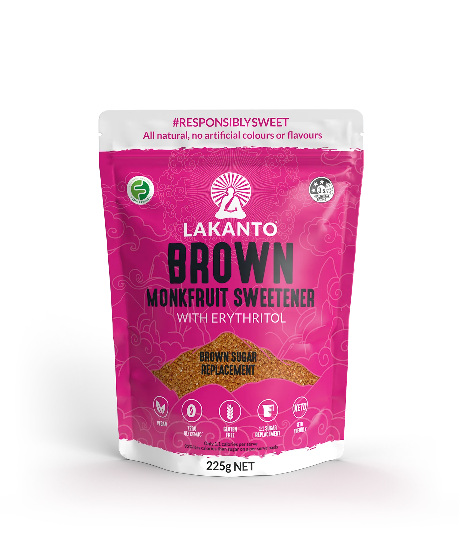 Lakanto Brown Monkfruit Sweetener 1:1 Brown Sugar Substitute