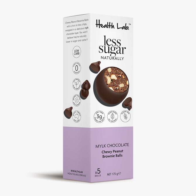 Health Lab Less Sugar Naturally Mylk Chocolate Peanut Brownie Balls 3 Pack