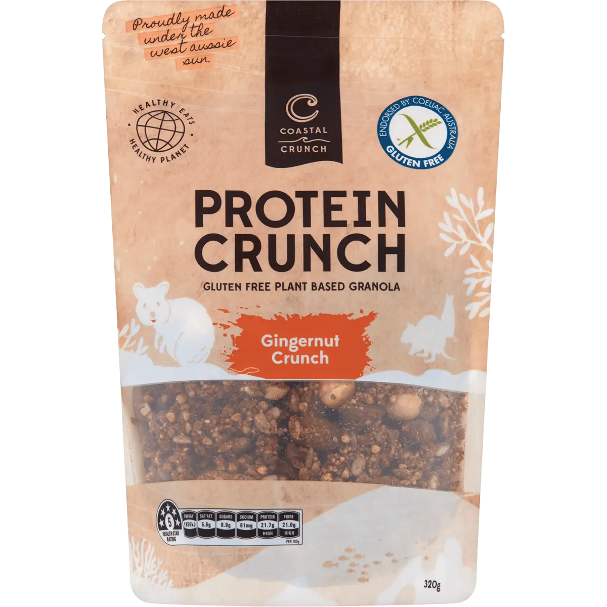 Coastal Crunch Protein Crunch Granola Gingernut Crunch 320g