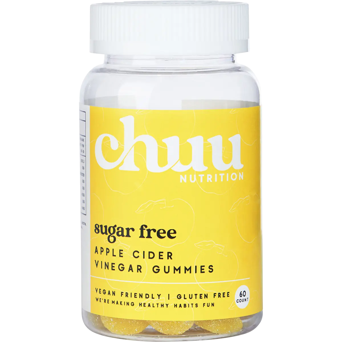 Chuu Nutrition Sugar Free Apple Cider Vinegar Gummies with The Mother — front pack image (UHP)