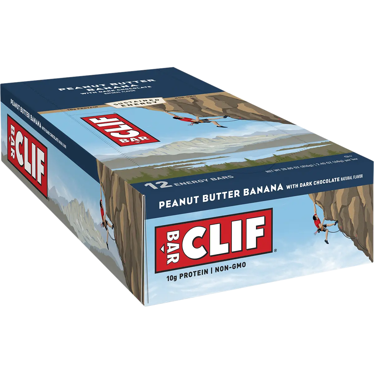 CLIF Energy Bar Peanut Butter Banana with Dark Chocolate 12x68g — pack and display view