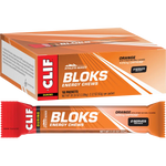 CLIF Bloks Energy Chews Orange 25mg Caffeine 18x60g — pack and display view