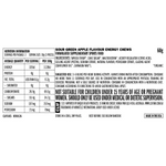 CLIF Bloks Energy Chews Sour Green Apple 18x60g — back of pack and product information