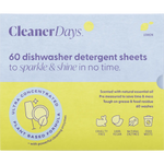 Cleaner Days Dishwasher Detergent Sheets Lemon 60pcs — front pack image (UHP)