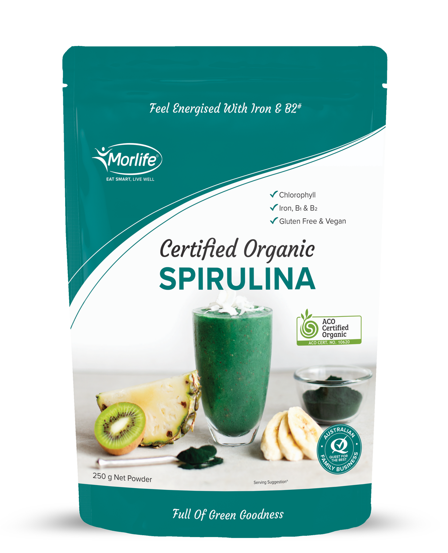 Morlife Certified Organic Spirulina Powder 250g