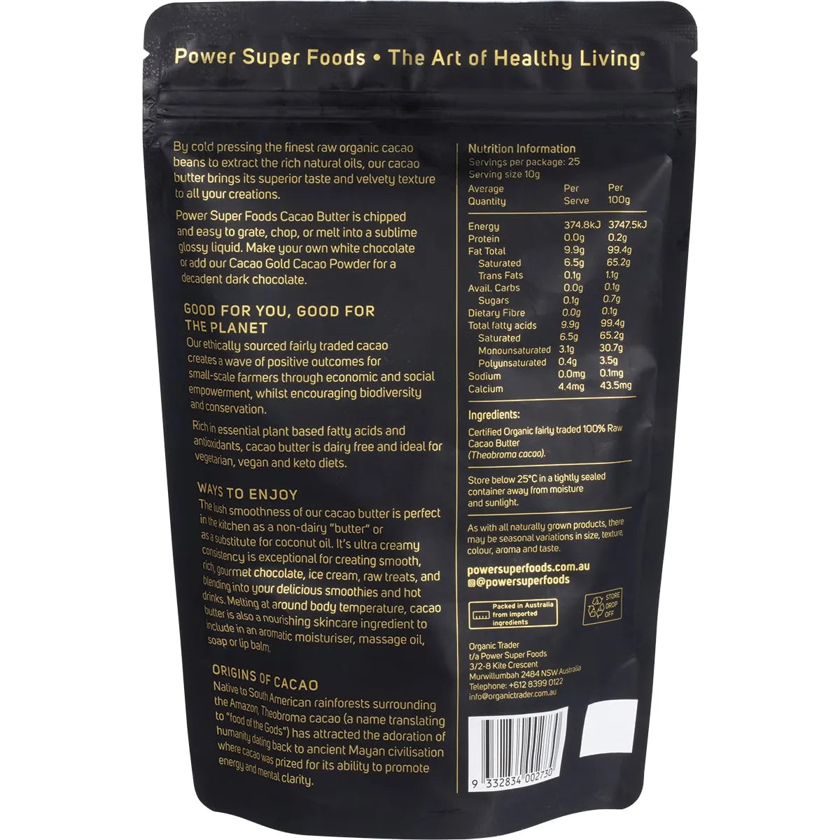 Power Super Foods Raw Organic Cacao Butter Chunks