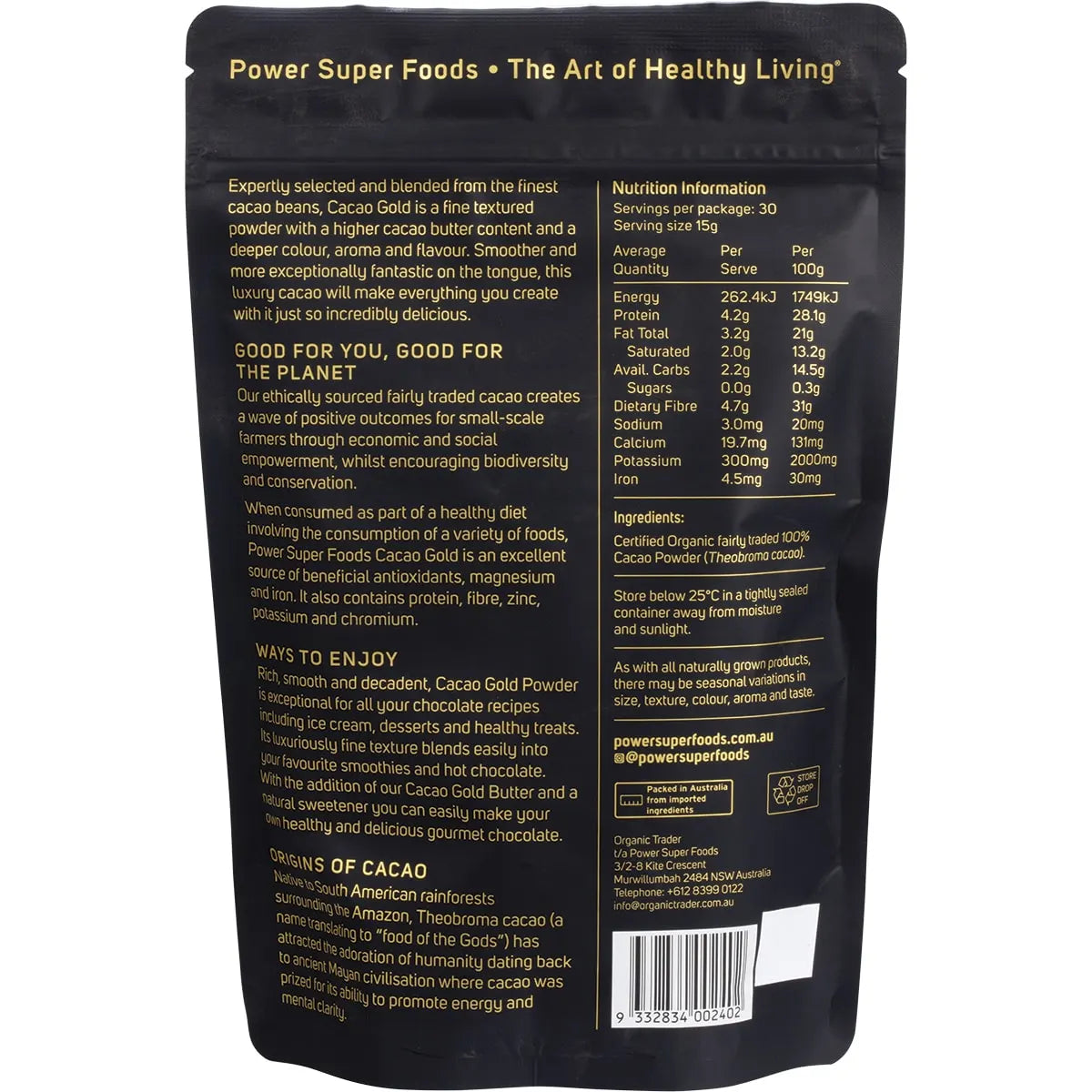 Power Super Foods Organic Gold Cacao Powder