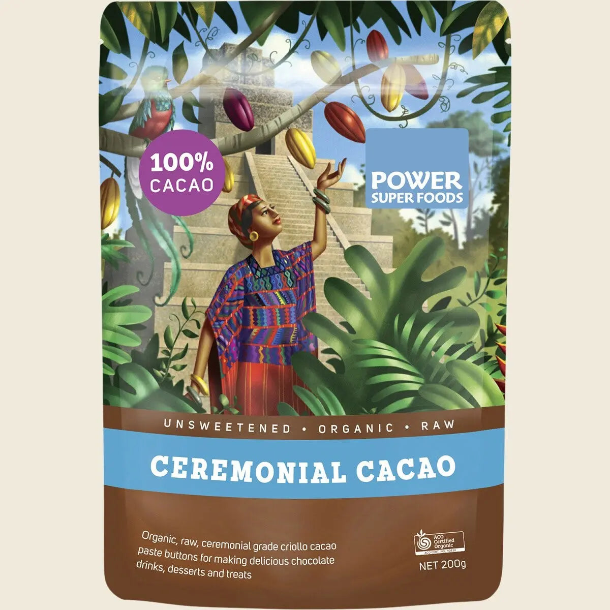 Power Super Foods Cacao Paste Buttons 250g — exact UHP CP34 image
