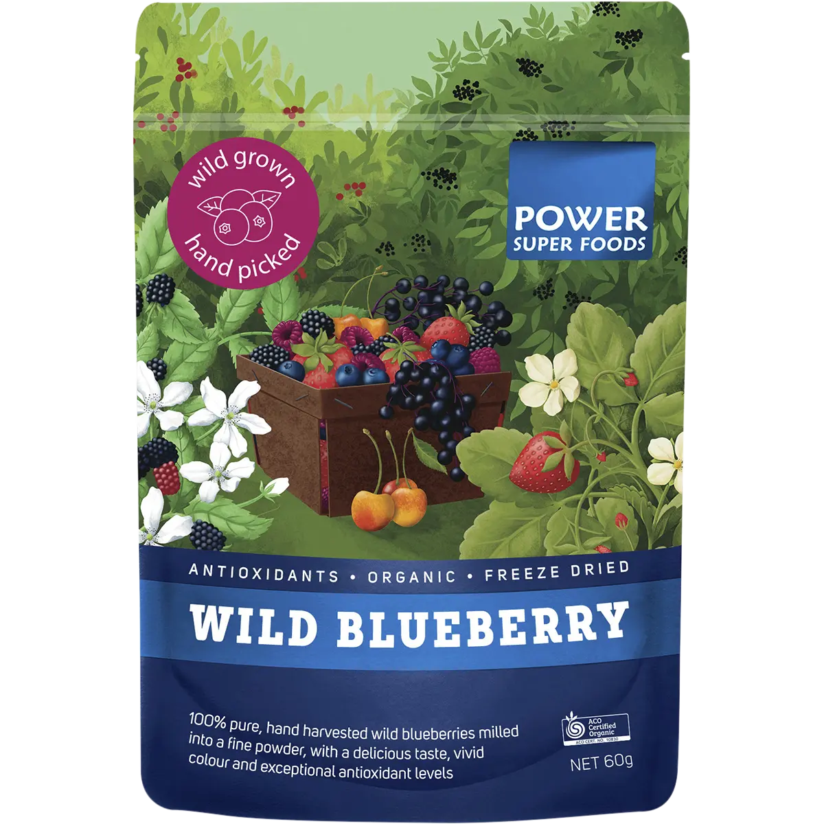 Power Super Foods Wild Blueberry Powder Cert Org