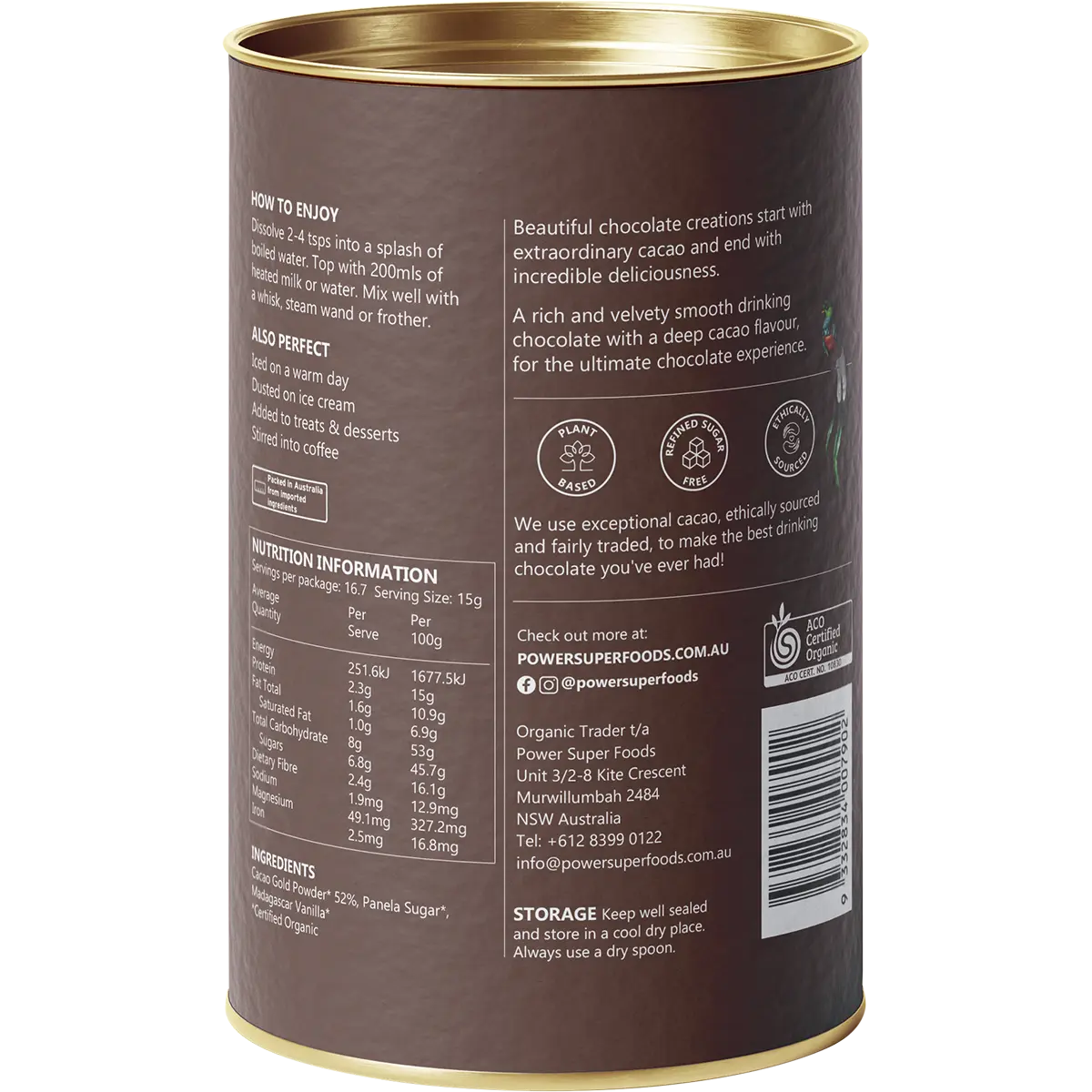 Power Super Foods Dark Drinking Chocolate 250g